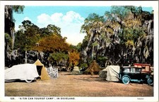 1920s Vintage Postcard Tin Can Tourist Camp Dixieland Southern USA picture