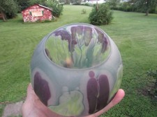 VINTAGE Art NOUVEAU/Deco RUEVEN Glass Splotchy MULTICOLOR WATERCOLOR Satin VASE picture