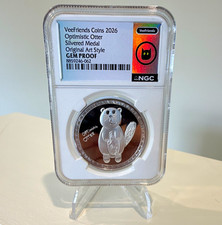 2026 VeeFriends Coins Optimistic Otter Silvered medal ORIGINAL ART RARE picture