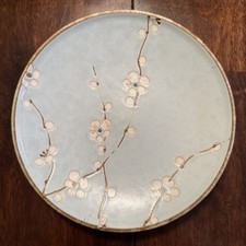 Vintage Kafuh Japan Soshun Cherry Blossom 7.75” Salad Plate - Mino Ware Stamp picture