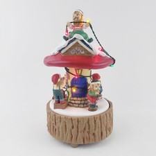 Vintage 1992 Enesco Gnome for the Holidays Winter Wonderland Music Box w Lights picture