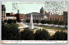 Antique Argentina Postcard BUENOS AIRES Plaza de Mayo Pyramid 1906 picture