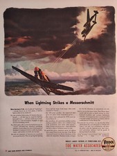 1943 LIFE Ads WWII Lockheed Lightning Striking Messerschmitt GM Truck and Coach picture