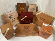 Lot of 8 Cigar Boxes - Quality All Wooden Random Selection arts crafts storage picture