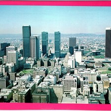 c1970s Los Angeles CA Downtown Skyline Aerial Buildings Mitcok Chrome LG PC 8O picture