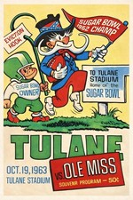 Tulane vs Ole Miss 1963 Vintage Football Poster - 24x36” $59.95 picture