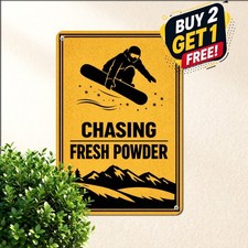 Funny Pray for Snow Skiing Slogan Tin Sign Winter Sports Metal Wall Plaque picture