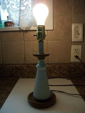 Vintage Milk Glass Hobnail Pattern Lamp Works picture