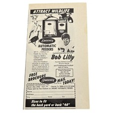 Sweeney Bird Feeders Mini Vintage Print Ad 1980s Bob Lilly Dallas Cowboy picture