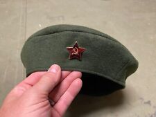 WWII SOVIET RUSSIA WOMEN'S M1941 GREEN WOOL BERET HAT W/INSIGNIA-MEDIUM picture
