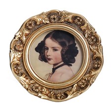 VINLIFE Small Vintage Picture Frames 3x3 Antique Ornate Mini Round 3x3, Gold picture
