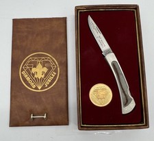1985 Boy Scouts America Diamond Jubilee Ulster Lockback Knife Coin Box #1/12000 picture