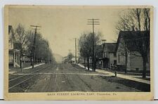 Clarendon Pa Main Street Looking East Houses Trolley Rails Penna Postcard M8 picture