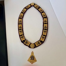 Vintage BPOE Exalted Ruler Medal Elks Lodge Burbank #1419 Collar picture
