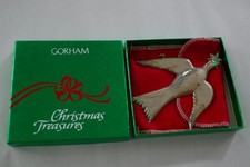 Gorham Sterling Silver Christmas Ornament Mt Vernon Dove Heritage Society picture