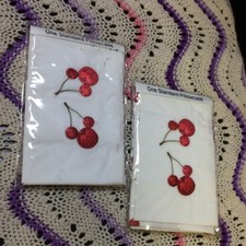 Vintage Disney Mickey Mouse Cherries Cherry Pillowcases (2) Sealed New picture