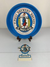 Vintage St Pauli Girl Beer Tray & 1981 Advertising Display Germany Breweriana picture