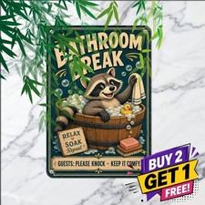 Unless You Are Just Visiting Sign Funny Bathroom Etiquette Metal Tin Plaque 8x12 picture