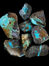 Hubei turquoise stabilized , brown and yellow host rock very nice Thick blue ban picture