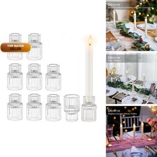 Glasseam Glass Taper Candle Holders 10Pcs Small Candlestick picture