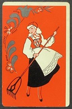Pretty Lady European Style Clothing Vintage Single Swap Playing Card picture