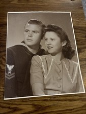 Amos Carr Photographer WWII Era Photo Navy Man and Sweetheart Woman picture