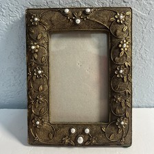 Giordano Di Ponzano Brass Floral Picture Frame 4 X 6- Vintage picture