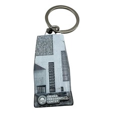Obama Presidential Center Building Souvenir Keychain Gray Metal picture