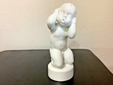 1950's Bing & Gröndahl White Porcelain Child (Boy) w/ EAR ACHE Figurine #2209 picture