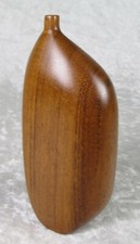 Kayama Modern Japanese Turned Wood Weed Vase Pot MCM 6 inch Tall Signed  柑山 picture
