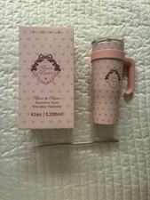 Flower Knows 41oz Stainless Steel Thermal Tumbler Pink Hearts NIB picture
