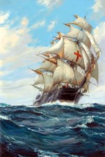 Montague Dawson Red Cross Dreadnought Clipper Ship Lithograph | Provenance Docs picture