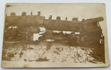Antique 1913 Jackson MI Michigan Train Wreck RPPC Real Photo Postcard picture