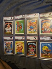 Lot of 8 Garbage Pail Kids TGC Certified Authentic Graded 8 and 9 GPK Cards picture