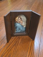 Vintage Florentine Mother and Child Madonna Made in Italy Tri Fold  picture