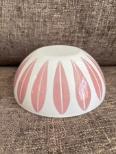 CATHRINEHOLM 5 1/2” WHITE WITH PINK LOTUS BOWL SUPER GLOSSY EXCELLENT HTF COLOR picture