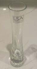 LSA International Clear 8” Tall Glass Bud Vase, Made in Poland picture