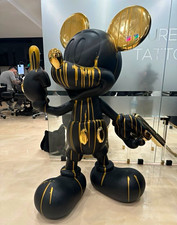 Daking Y. Disney Mickey Mouse Black & Gold Drip Art Sculpture Figurine COA picture