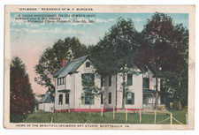 IDYLWOOD HOME ART STUDIO & RESIDENCE W.E. BURGESS POSTCARD ESTATE SCENE YARD picture