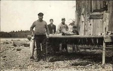Orland Maine ME GREAT PHOTOGRAPHY Fishing Fishermen Real Photo Postcard picture