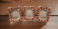 3 Authentic Boleslawiec Unikat Poland Handmade  Ceramic Picture Frame picture