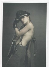 Sexy poster. Woman in military uniform. Format A4 picture