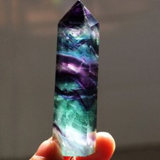 10PCS Rare Natural Rock Fluorite Quartz Crystal Stone Point Healing Obelisk NEW picture