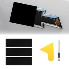 Matte Black Chevy Bowtie Emblem Compatible 3PCS Prue Black Chevrolet Inch Bowtie picture