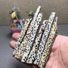 6Pcs Rare Natural yellow spotted Crystal gemstone slice Specimen 112g A6210 picture