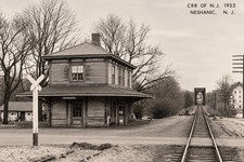 CRR Railroad Train Depot Neshanic New Jersey REPRINT RPPC Postcard E549 picture