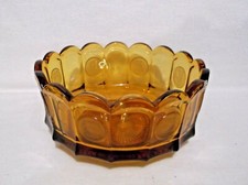 Fostoria Amber Coin Glass Bowl Scalloped Edge Liberty Coin picture