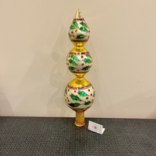 Christopher Radko Retired Vintage Extremely Rare HOLLY RIBBONS FINIAL 1993 picture