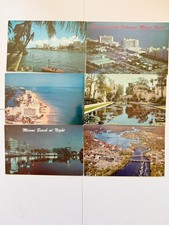Lot of 6 Vintage Postcards Miami Beach FL Balboa Park CA Wisconsin Rapids picture
