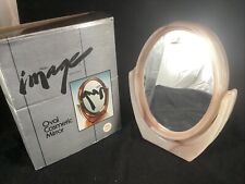 Vintage Mon Image Oval Cosmetic 2 Way Swivel Magnifying Makeup Mirror Almond picture